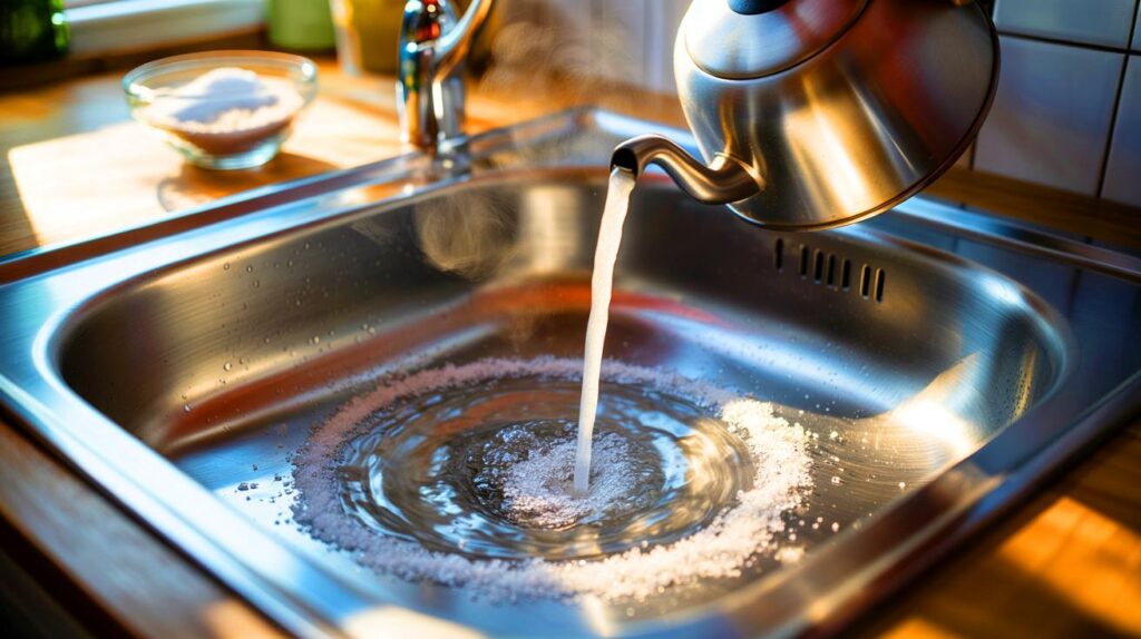 Ohne essig und natron: 5–7 el salz und 2 liter heißes wasser – so wird ihr abfluss in 60 sekunden frei